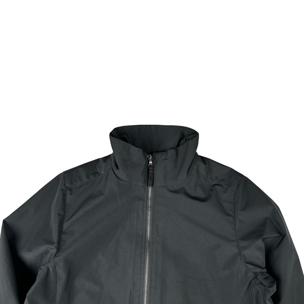 Prada Black Red Tab Long Zipped Jacket - Large