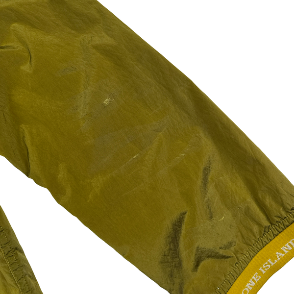 Stone Island 2004 Spellout Yellow Nylon Metal Velvet Lined Jacket - Medium