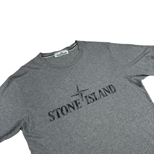 Stone Island 2018 Grey Spellout T Shirt - Small