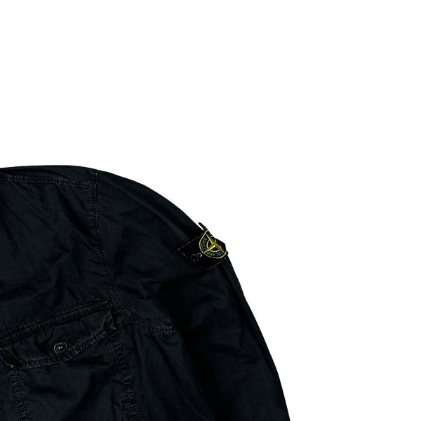 Stone Island 2019 Black Cotton Zipped Overshirt - Small