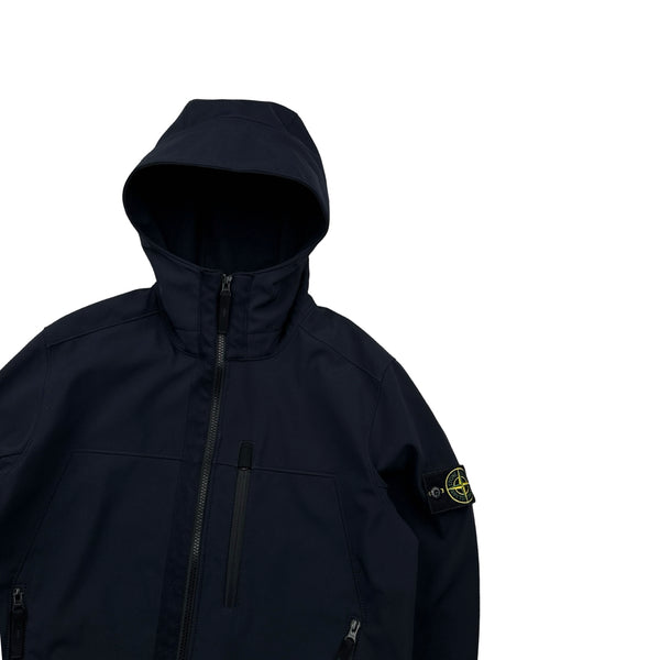 Stone Island 2018 Navy Blue Soft Shell R Jacket - Medium