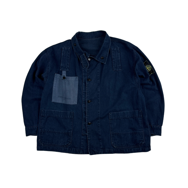 Stone Island Marina Vintage Vertical Badge Denim Jacket - XL