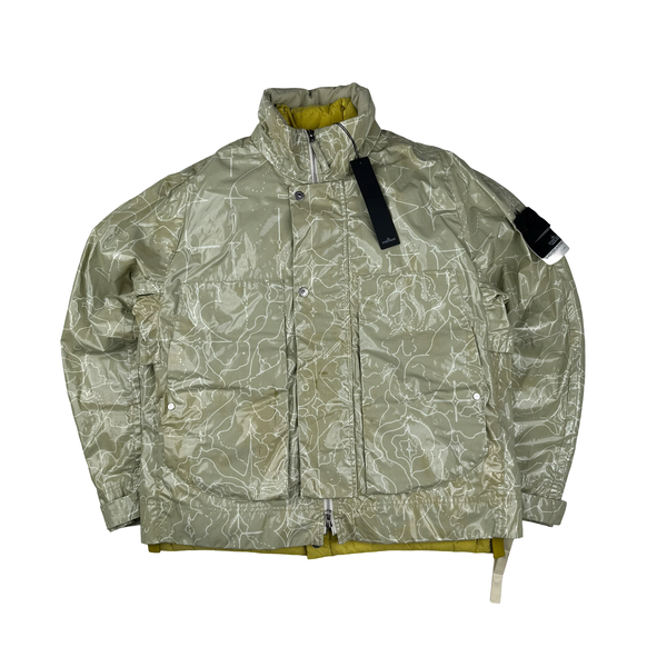 Stone Island Shadow Project Yellow Lining Glass Poplin Double Face Print Jacket - Medium