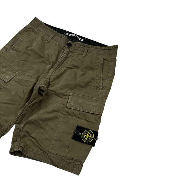 Stone Island 2018 Khaki Cotton Cargo Shorts - 30