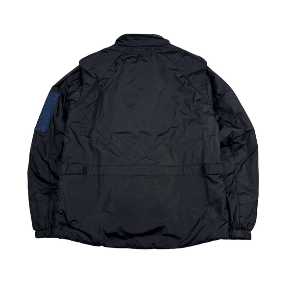Stone Island Purple/Black 2005 Denims Quilted Reversible Jacket - Medium