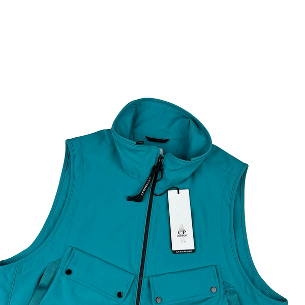 CP Company Shell R Baby Blue Chest Pockets Lens Gilet - XL