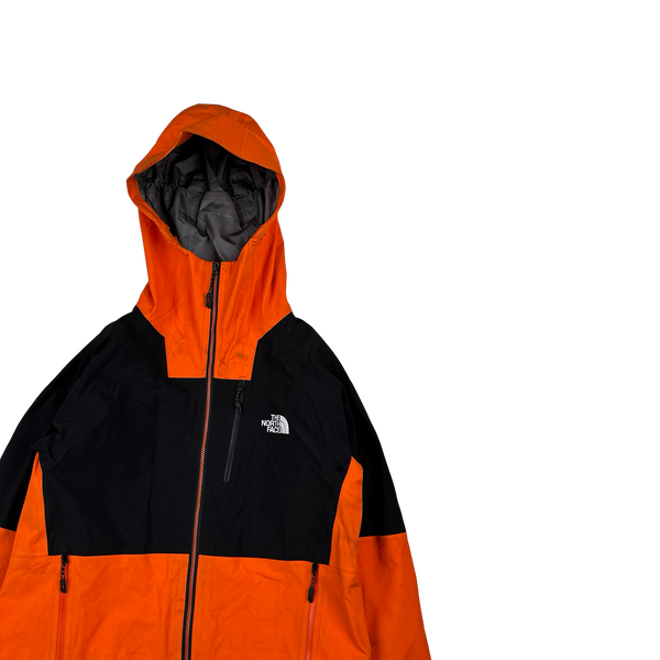 North Face Orange Gore Tex Colour Block Hooded Jacket - Small