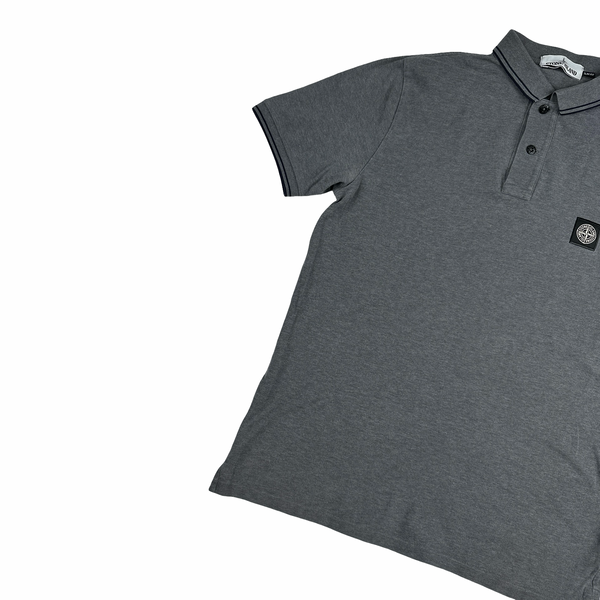 Stone Island Grey Short Sleeve Polo Shirt - Large