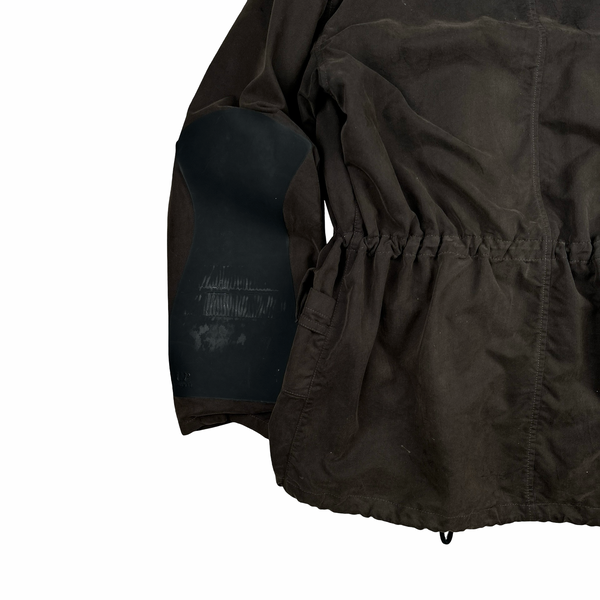 Cp Company Archive 2002 Brown Vulcanised Rubber Hood Lined Goggle Jacket - XXL