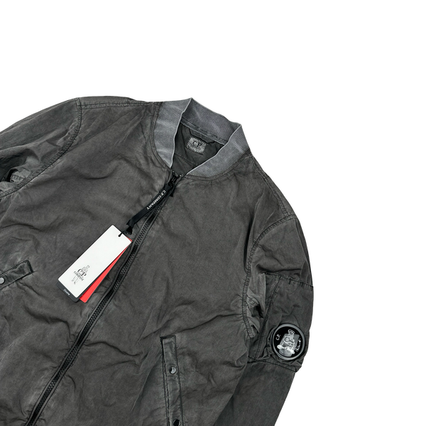 CP Company Grey Limited Edition Comics Cars Chrome Nylon Bomber Jacket - Small