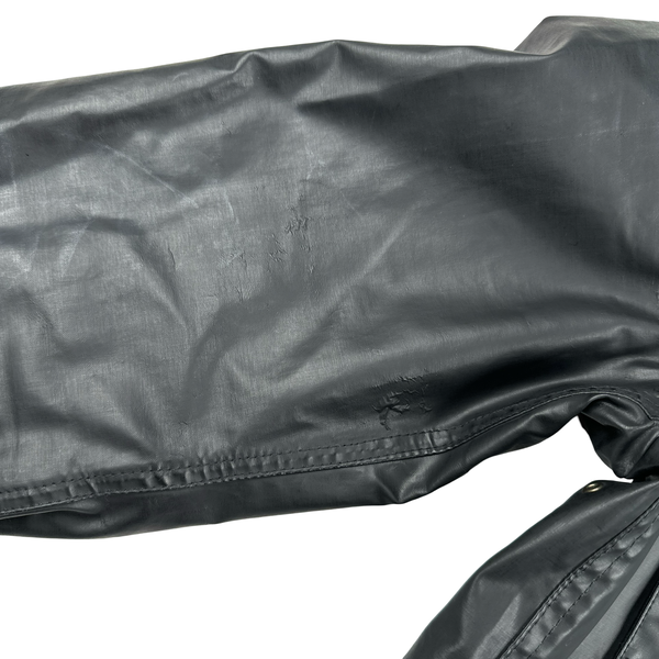 CP Company Black Oil Skin Wool Lined Multi Pocket Goggle Jacket - XL