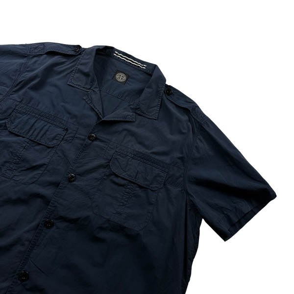Stone Island Navy Cotton Safari Shirt - 3XL