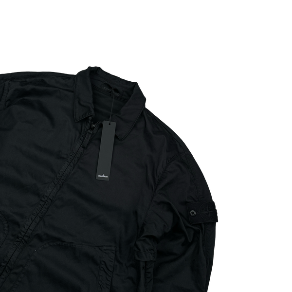 Stone Island 2022 Black Ghost Stretch Cotton Overshirt - XL