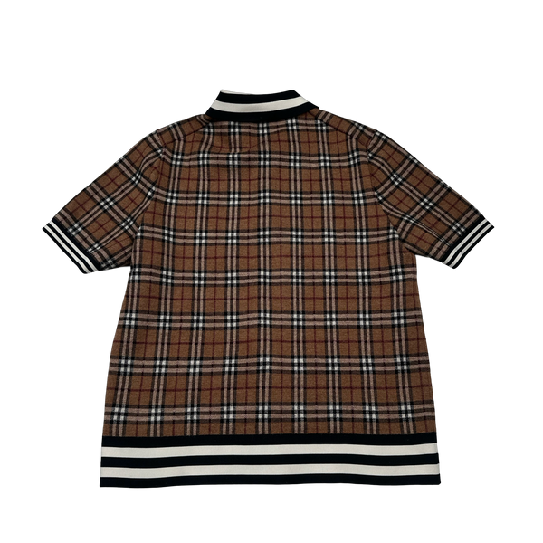 Burberry Nova Check Wool Polo Shirt - Large