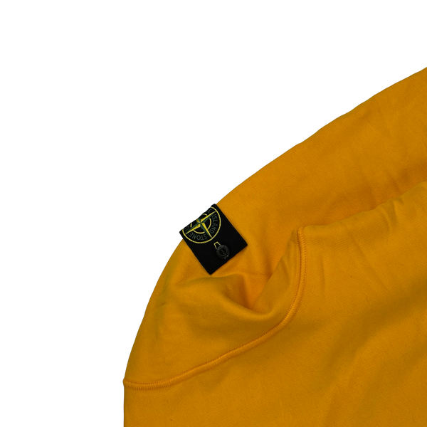 Stone Island 2022 Yellow Pullover Cotton Hoodie - Large
