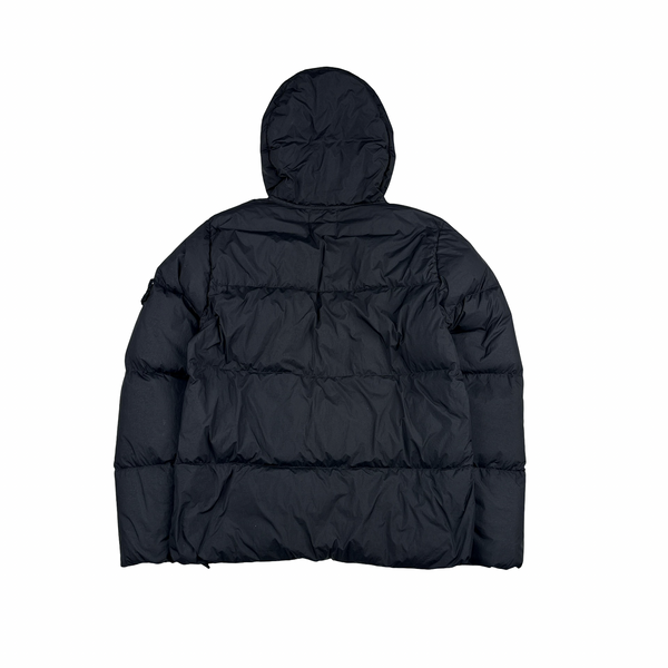 Stone Island 2021 Black Crinkle NY Down Puffer Jacket - Medium