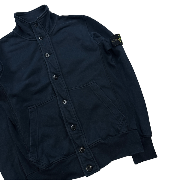 Stone Island 2013 Navy Cotton Buttoned Jumper - Medium