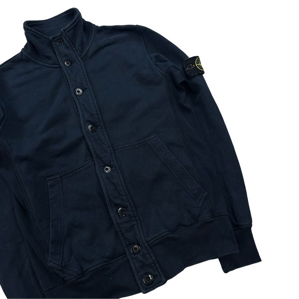 Stone Island 2013 Navy Cotton Buttoned Jumper - Medium