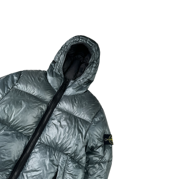 Stone Island 2017 Steel Grey  Pertex Quantum Y Down Puffer Jacket - Large