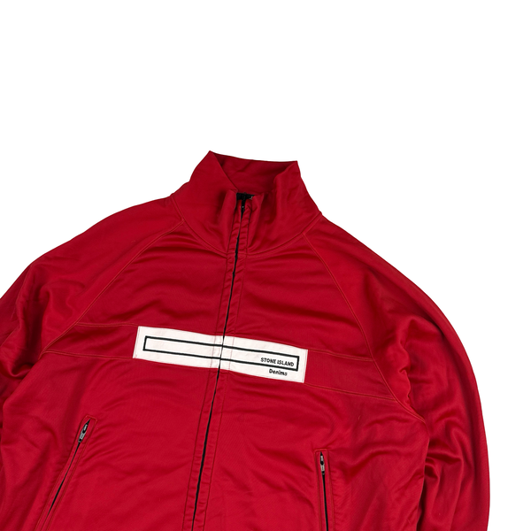 Stone Island 2003 Vintage Denims Red Nylon Track Top - XXL