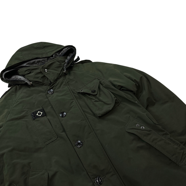 Ma Strum Khaki Quilted Down Parka Jacket - Large