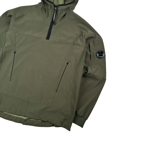 CP Company Khaki Green Soft Shell Smock Pullover Jacket - Large