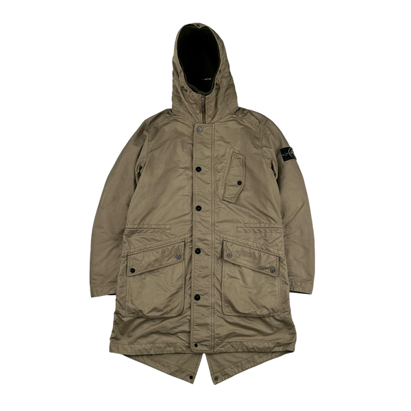 Stone Island 2013 Beige David TC Thick Lined Fishtail Duffle Jacket - Medium