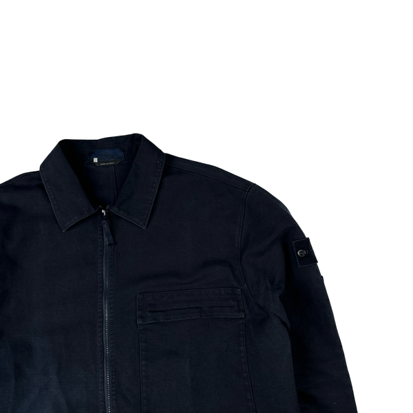 Stone Island 2023 Navy Cotton Ghost Zipped Overshirt - XXL