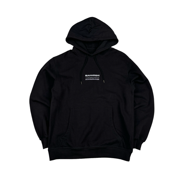 Maharishi Thick Cotton Spellout Black Hoodie - Medium