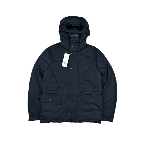 CP Company Navy Micro M Down Filled Goggle Jacket - Small