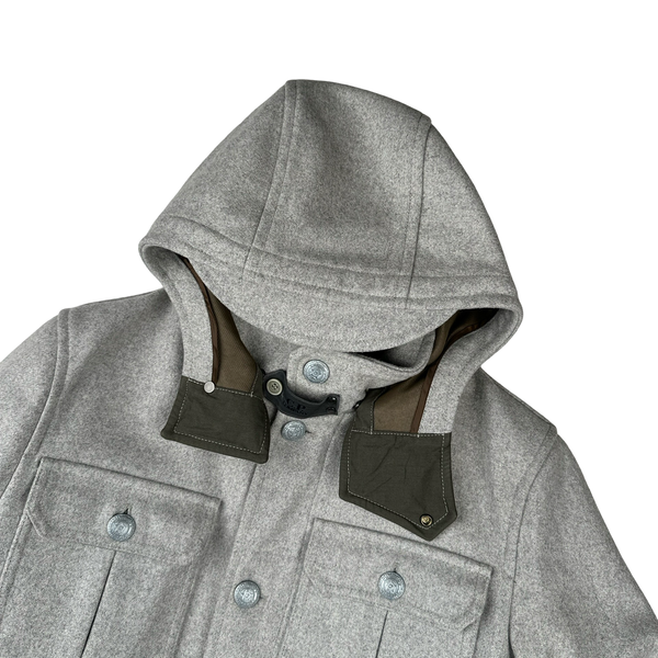 ジャケット・アウター C.P. Company Lana Wool Buttoned Jacket CP Company Thick Grey Lana Wool Detailed Buttoned Jacket - Large