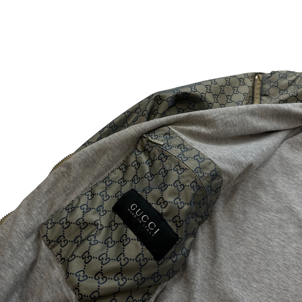 Gucci Monogram Zipped Silk Jersey Lined Jacket - Medium