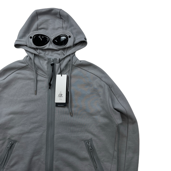 CP Company Grey Cotton Goggle Hoodie - Medium