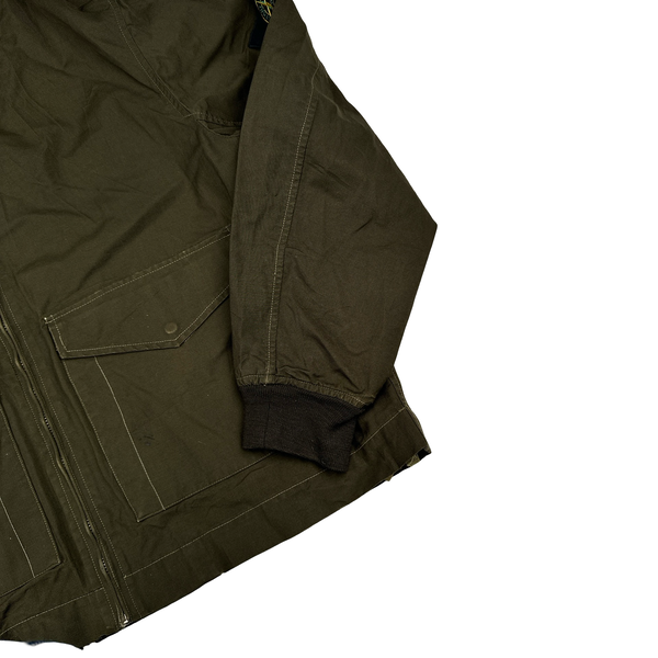 Stone Island Vintage 1996 Khaki Nylon Hood Multi Pocket Jacket - Large