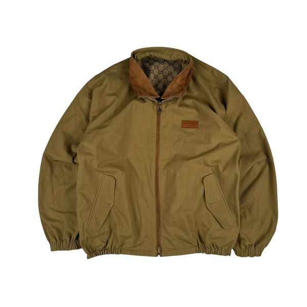 Gucci Monogram Reversible Canvas Collared Jacket - Large
