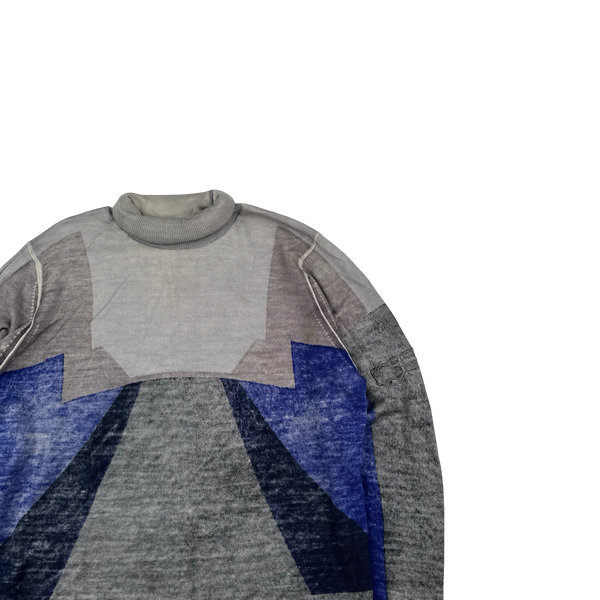 Stone Island 2009 Denims Colour Block Lana Wool Roll Neck Jumper - Small