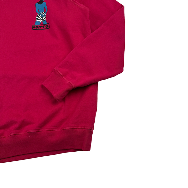 Parra Spellout Graphic Pink Cotton Jumper - Large