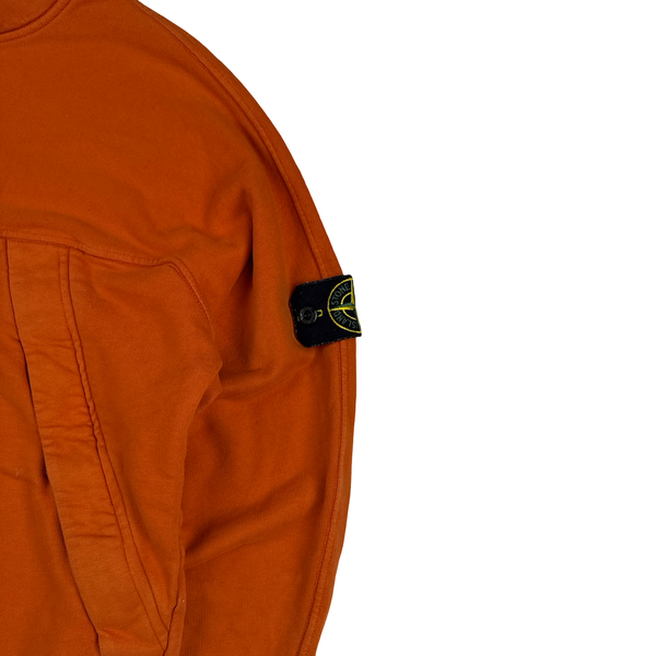 Stone Island 2019 Orange Cotton Zipped Pockets Jumper - Medium