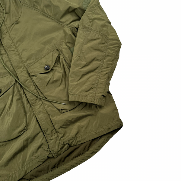 Ten C Khaki Lightweight Multi Pocket Tempest Anorak Jacket - Large
