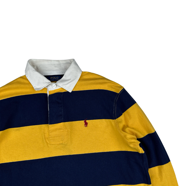 Ralph Lauren Yellow Striped Long Sleeve Rugby Shirt - Medium