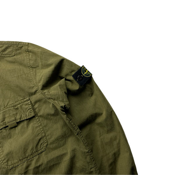 Stone Island 2019 Khaki Junior Cotton Zipped Overshirt - Age 14