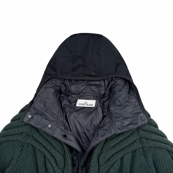 Stone Island 2016 Green President Knit Dutch Rope Zipped Jumper - Small