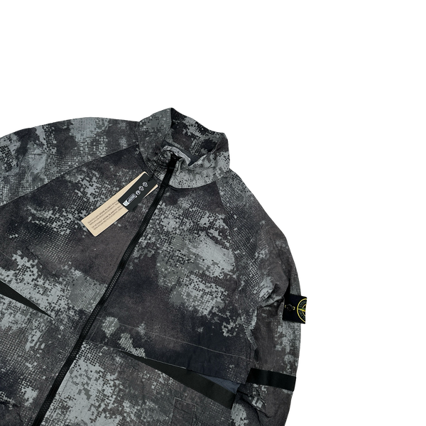 Stone Island 2024 Charcoal Dissolving Grid Camo Windbreaker - Large