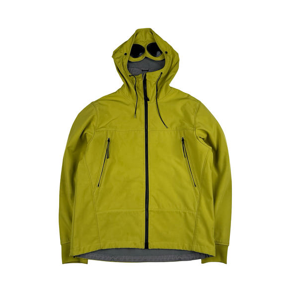 CP Company Olive Soft Shell Goggle Hooded Zipped Jacket - XXL