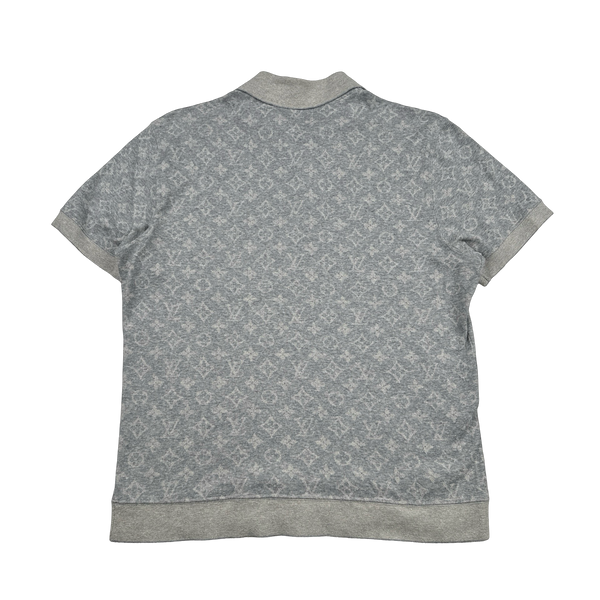 Louis Vuitton Grey Cotton Monogram Polo Shirt - Small