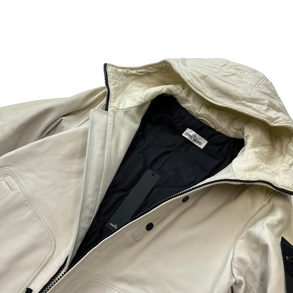 Stone Island 2013 Waxed Soft Leather Jacket - Large