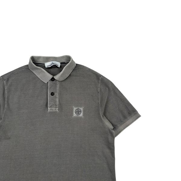 Stone Island Grey Short Sleeve Polo Shirt - Medium