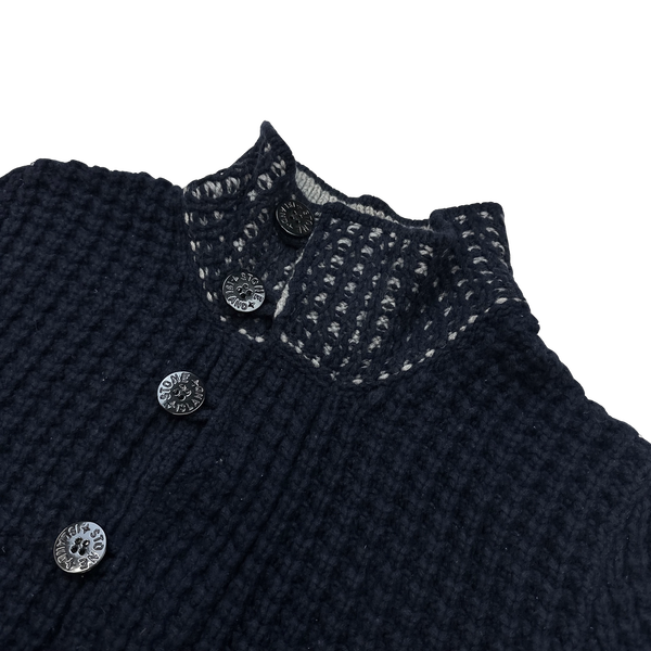 Stone Island 2011 Navy Heavyweight Wool Pullover Knit - Large