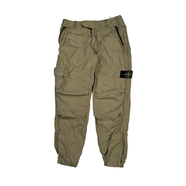 Stone Island Beige 2010 Loose Cotton Cargo Trousers - Small