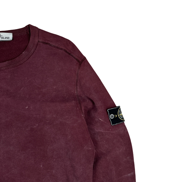 Stone Island 2018 Maroon Frost Crewneck Sweatshirt - Large